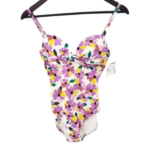 Kate Spade One-piece Twist Front WallFlower Colorful Daisy Floral Swimwear - Picture 11 of 11